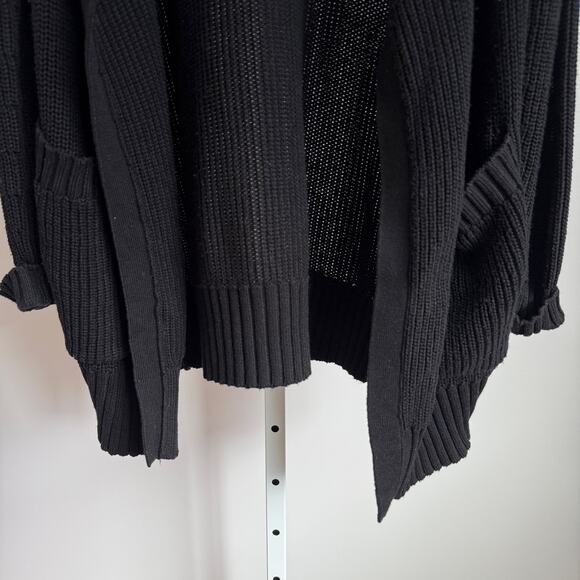 Splendid sz XS Black Drape Front cotton Open slouchy Cardigan - Picture 4 of 8